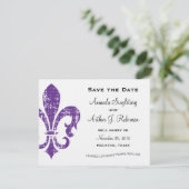 New Orleans | Datum opslaan | Paars Save The Date (Staand voorkant)