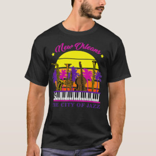 New Orleans de stad Jazz Jazz muziekfestival T-shirt