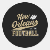 New Orleans Distressed Football Team Fan Srts Ronde Sticker (Voorkant)