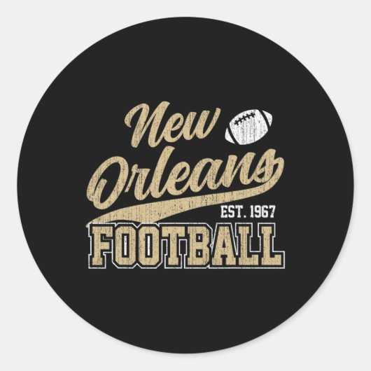 New Orleans Distressed Football Team Fan Srts Ronde Sticker (Voorkant)