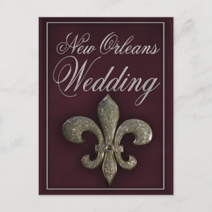 New Orleans fleur-de-lis bruiloft Briefkaart