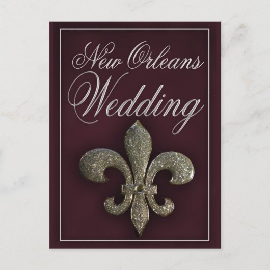 New Orleans fleur-de-lis bruiloft Briefkaart (Voorkant)