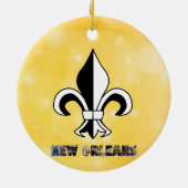 New Orleans Fleur de Lis Gold Kerstmis Keramisch Ornament (Achterkant)