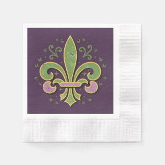 New Orleans fleur-de-lis groen en paarse Servet