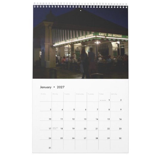 New Orleans, Frans kwartaal 2012 Kalender (Jan 2027)