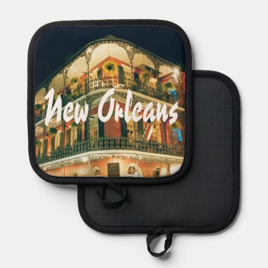 New Orleans Franse wijk Foto Pannenlap (Voorkant / Achterkant)