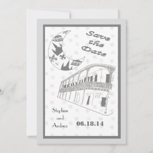 New Orleans French Quarter Kaartjes om de datum te Save The Date