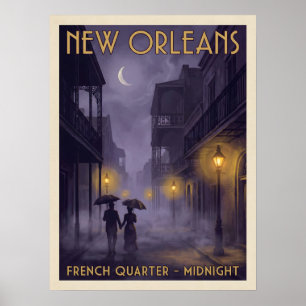 New Orleans French Quarter Middernacht Gothic Reiz Poster