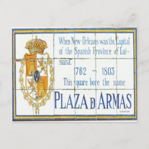 New Orleans French Quarter Plaza D'Armas Sign Briefkaart