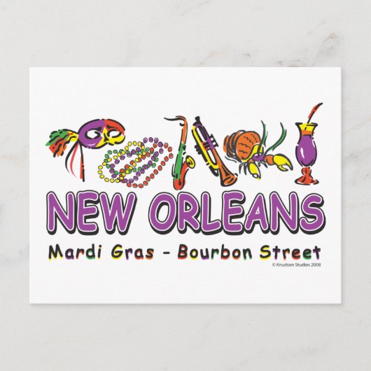 New-Orleans-Fun- Briefkaart (Voorkant)