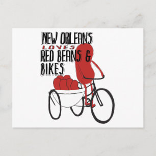 New Orleans houdt van rode bonen en fietsen Briefkaart