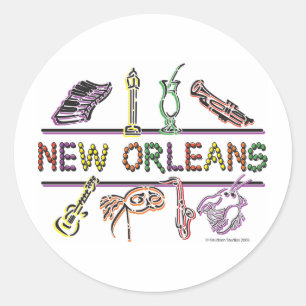 New-Orleans-ICONS- kopie Ronde Sticker