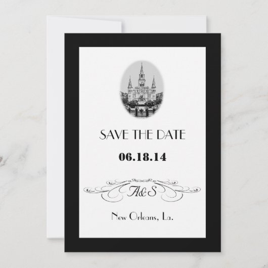 New Orleans Jackson Square Save the Date Kaarten (Voorkant)