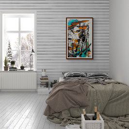 New Orleans Jazz Man Abstracte Kunst Poster