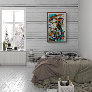 New Orleans Jazz Man Abstracte Kunst Poster