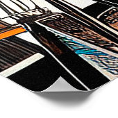 New Orleans Jazz Man Abstracte Kunst Poster (Hoek)