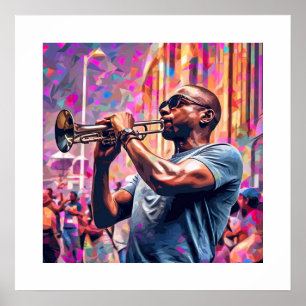 New Orleans Jazz   Messing muzikant Poster