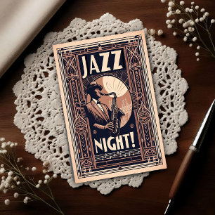 New Orleans Jazz Night – Vintage Kunst Briefkaart