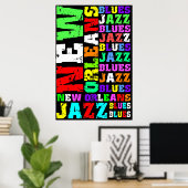 New Orleans Jazz Poster (Thuiskantoor)