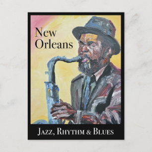 New Orleans Jazz, Rhythm & Blues-ansichtkaart Briefkaart