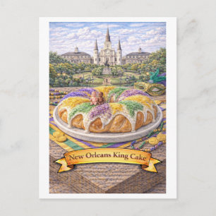 New Orleans King Cake (Amerikaanse Eetseries) Briefkaart