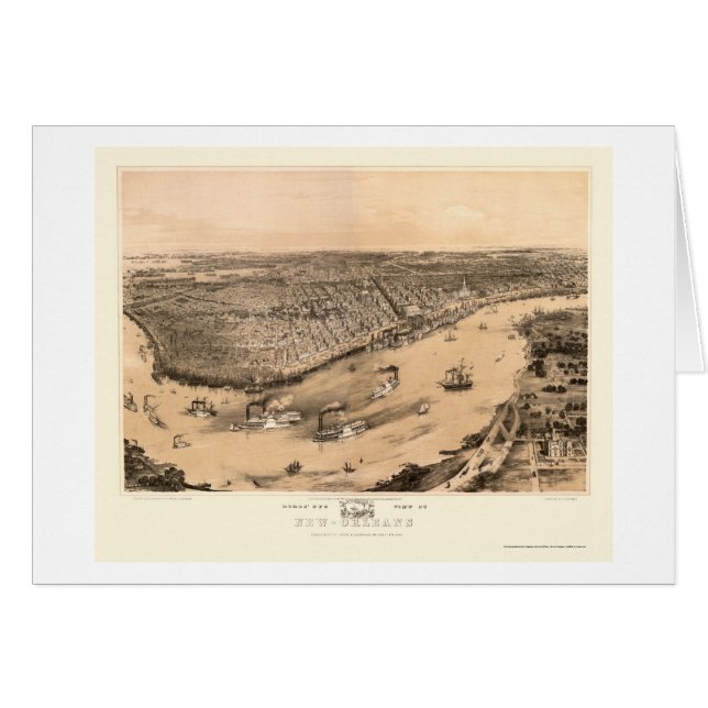 New Orleans, LA Panoramic Map - 1851 (Voorkant Horizontaal)