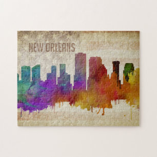 New Orleans, LA   Waterverf City Skyline Legpuzzel