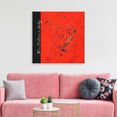 New Orleans Lady - Violin on Wrapped Canvas - Red (Insitu (Woonkamer))