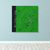 New Orleans Lady - Violin Wrapped Canvas - groen (Insitu (Houten vloer))