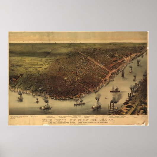 New Orleans, Louisiana 1885 Poster (Voorkant)