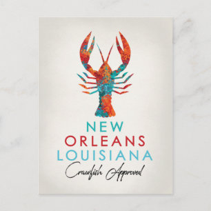 New Orleans Louisiana Crawfish Bright Briefkaart