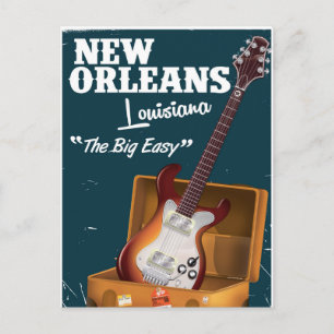 New Orleans Louisiana Electric Guitar poster Briefkaart