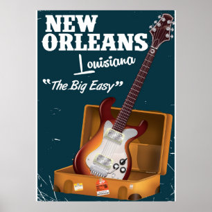 New Orleans Louisiana Elektrische Gitaar poster