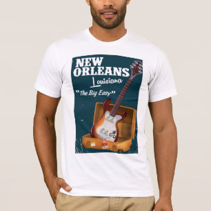 New Orleans Louisiana Elektrische Gitaar poster T-shirt