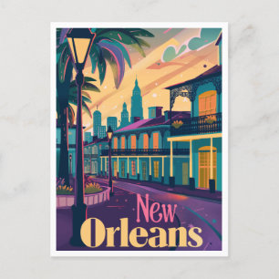 New Orleans Louisiana Franse wijk Save the Date Briefkaart
