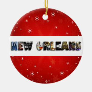 New Orleans Louisiana French Quarter Kerstmis Keramisch Ornament