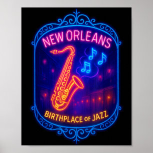 New Orleans, Louisiana, geboorteplaats van jazz Poster