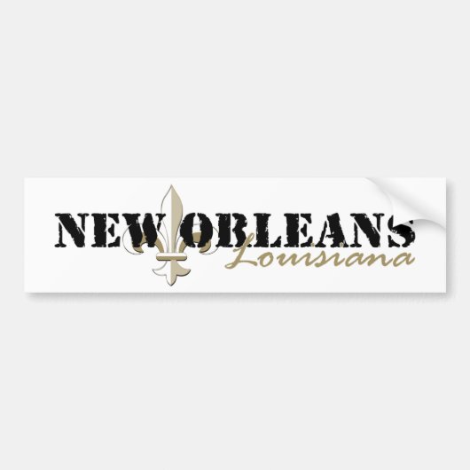 New Orleans Louisiana gold Bumpersticker (Voorkant)
