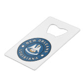 New Orleans Louisiana Kredietkaart Flessenopener (Voorkant Gekanteld)