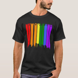 New Orleans Louisiana LGBTQ Gay Pride Rainbow Skyl T-shirt
