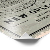 New orleans Louisiana map print poster canvas (Coin)