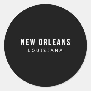 New Orleans Louisiana Mardi Gras 504 Jazz Skyline Ronde Sticker