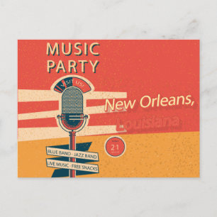  New Orleans, Louisiana Music Party Briefkaart
