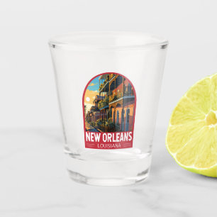 New Orleans Louisiana Reis Kunst Vintage Shot Glas