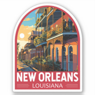 New Orleans Louisiana Reizen Kunst Vintage Sticker