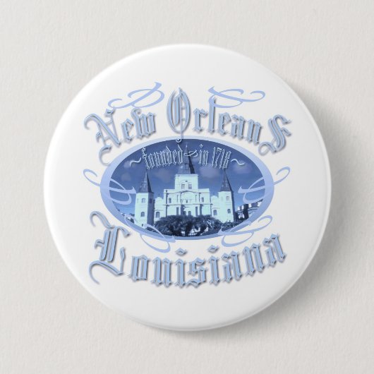 New Orleans Louisiana Ronde Button 7,6 Cm (Voorkant)