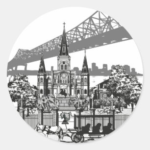 New Orleans Louisiana Ronde Sticker