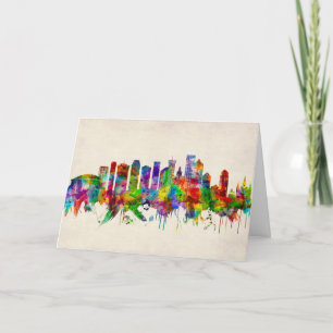 New Orleans Louisiana Skyline Feestdagen Kaart