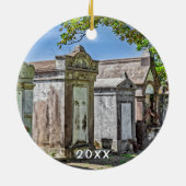 New Orleans, Louisiana, smeedijzer en begraafplaat Keramisch Ornament (Achterkant)