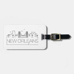 New Orleans, Louisiana Stylized Skyline Bagagelabel